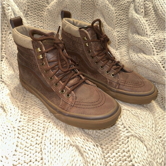 Other - VANS Sk8-Hi MTE Leather Brown Gum Sole  Men’s Size 8.5